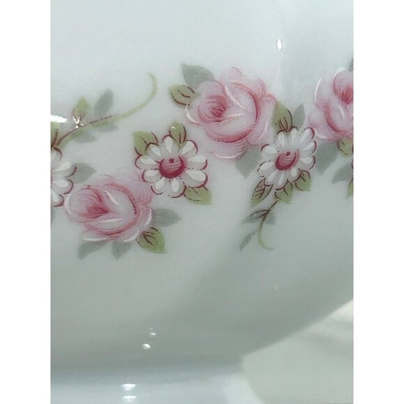 Lady Beatrice Gravy Boat Germany White Pink Roses Daisies Gold Trim Porcelain - Picture 11 of 16